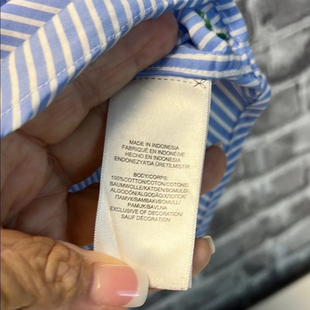 Boy's Ralph Lauren Blue Casual Button Down‎ Shirt with Stripes